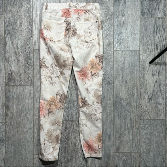 LASCANA Skinny Muted Floral Denim Jean Leggings Jeggings Euro 34 US 2-4 - Picture 8 of 13